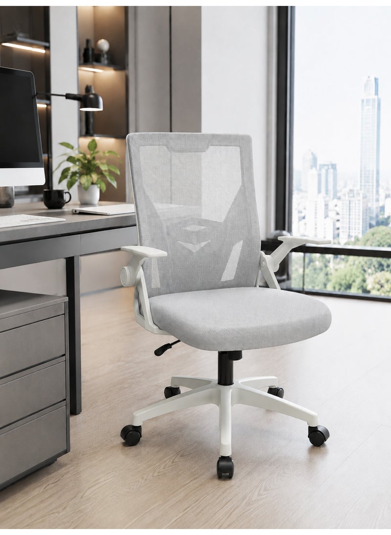 FUOE Computer chair for home use, study, long-term sitting, comfortable backrest, office, meeting, desk, bedroom chair (grey) - Image 2