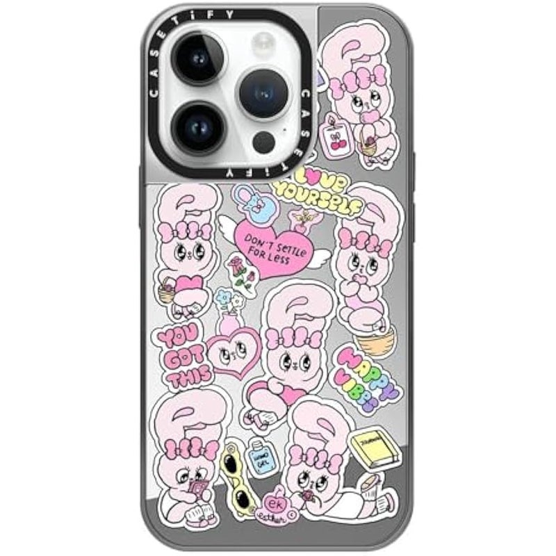 Casetify Mirror Case for iPhone 14 Pro Compatible with Magsafe - You Got This - Silver on Silver - Image 1