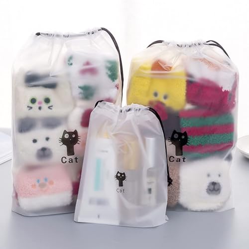 Pristu Shoe Bag Cover for Shoe Storage & Travelling Drawstring Bags Waterproof, White (24) - Image 5