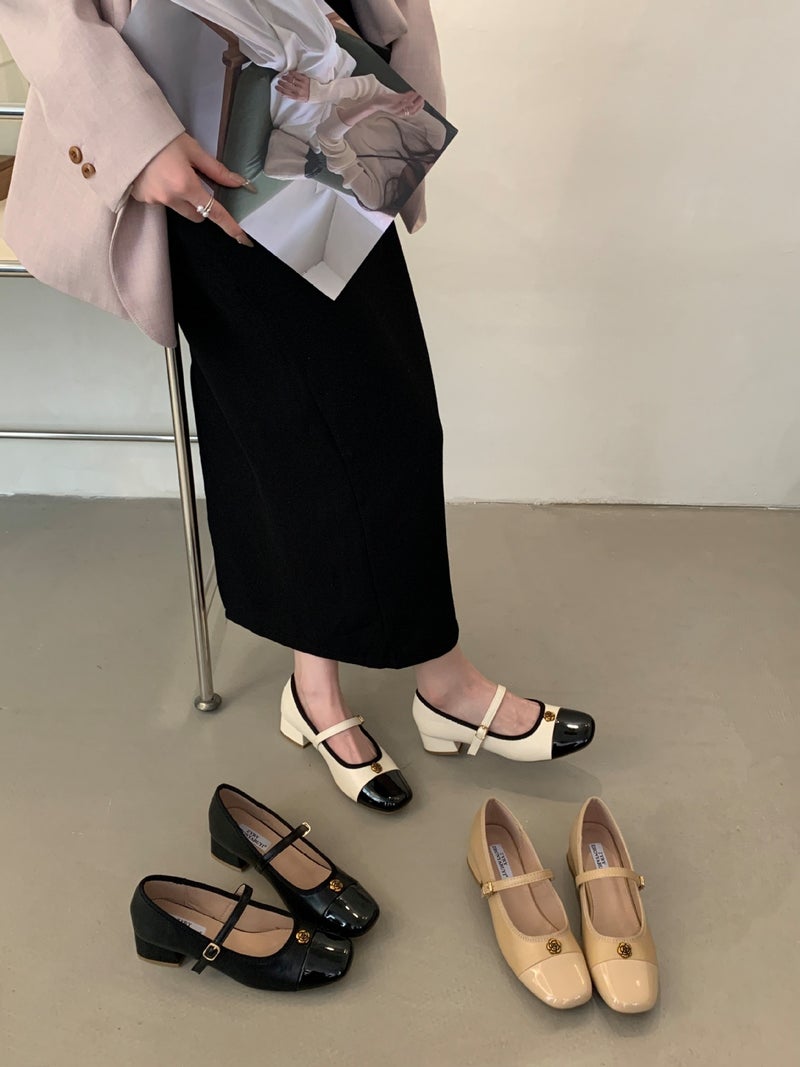 Tweed Style Shallow Thick Heel Flats For Women 2025 Spring & Fall New Style Gentle Shoes French Retro Mary Jane Shoes - Image 4