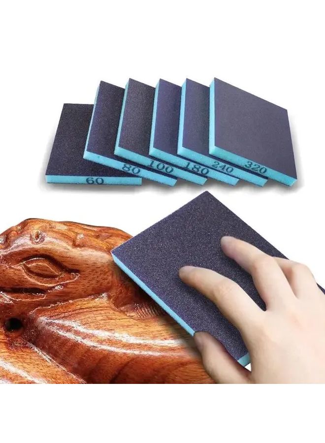 6pcs Sanding Sponge 60 320 Grit Washable Reusable Wet Dry Sanding Blocks For Metal Wood Polishing - Image 2