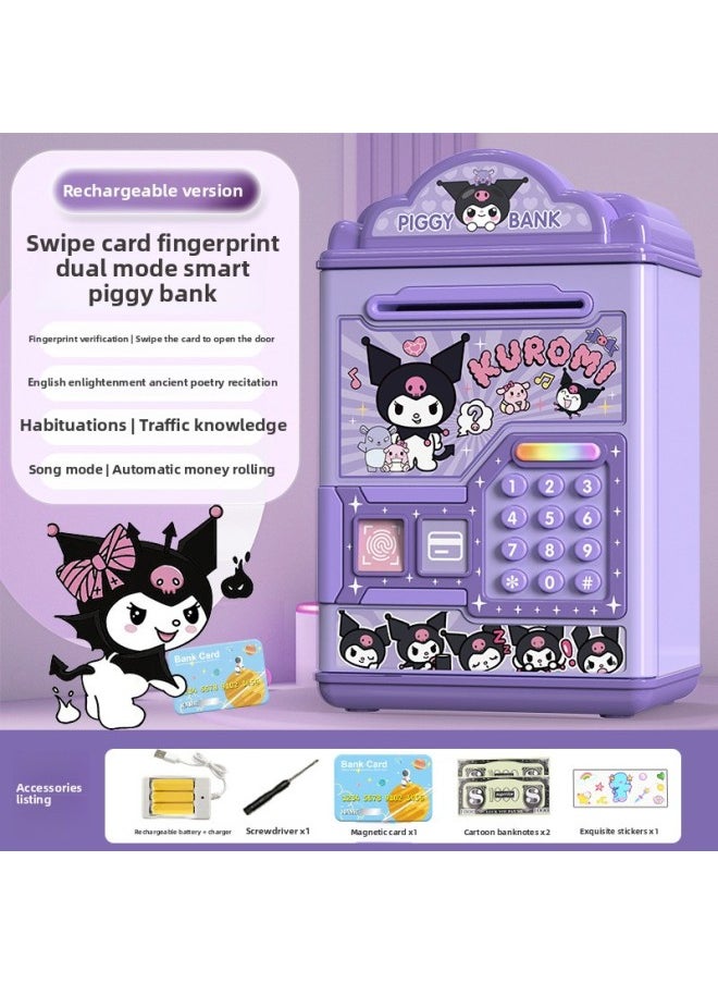 Generic 2024 Children's Piggy Bank Boy Monitor Vs Toilet Man Only Can't Enter Savings Password Safe-Color:♛[culomi] Swipe Card/fingerprint/children's Songs—ancient Poems—english* Rechargeable Version  - Image 1