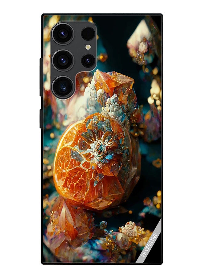 VR CREATIVE Protective Case Cover For Samsung Galaxy S23 Ultra 5G Orange Paint Gel Balls Design Multicolour - Image 1