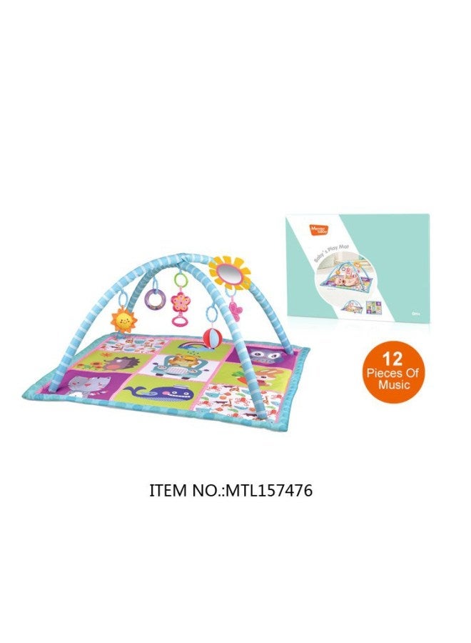 Baby Play Blanket With Music Foldable Early Learning Educational Toys Portable Crawling Mat Infant Fitness Rack - Image 1