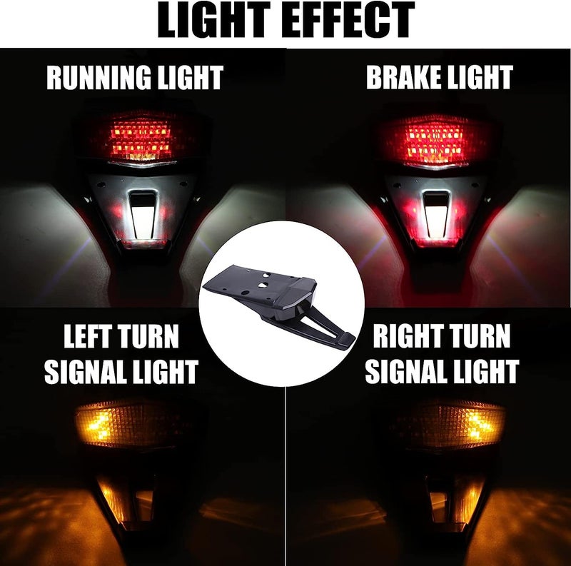 DREAMIZER Rear Fender Black 12V LED Tail Light Brake Lamp Turn Signals For Off-road Motorcycle Motocross Dirt Bikeï¼ˆBlack#3 - Image 3