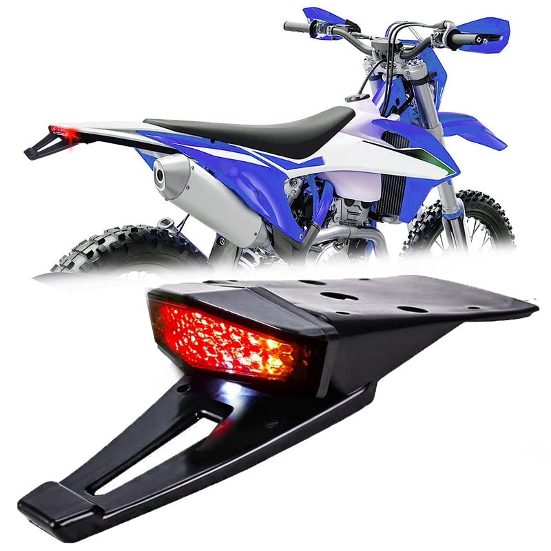 DREAMIZER Rear Fender Black 12V LED Tail Light Brake Lamp Turn Signals For Off-road Motorcycle Motocross Dirt Bikeï¼ˆBlack#3 - Image 1