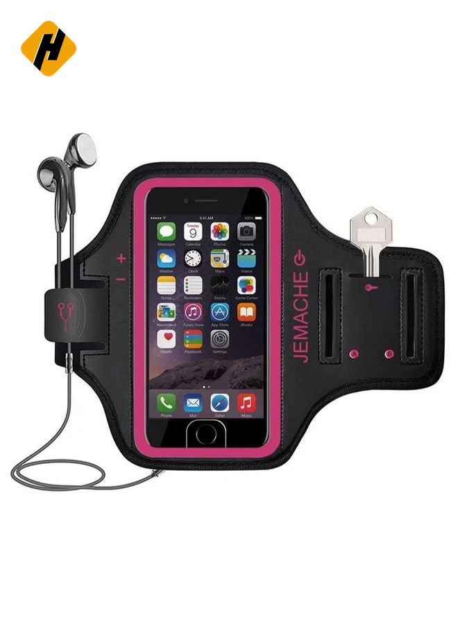 HuHa Sports Running Armband for iPhone 13 Pro Max, Samsung S21 Ultra - Skin-Friendly Armband with Key and Headphone Slot  - Image 1