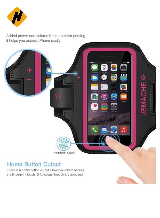 HuHa Sports Running Armband for iPhone 13 Pro Max, Samsung S21 Ultra - Skin-Friendly Armband with Key and Headphone Slot  - Image 2