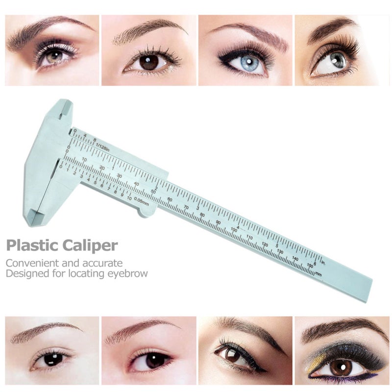 1pc Plastic Caliper Eyebrow Measuring Ruler Double Scale Sliding Gauge Ruler for Eyebrow Permanent Makeup - Image 4