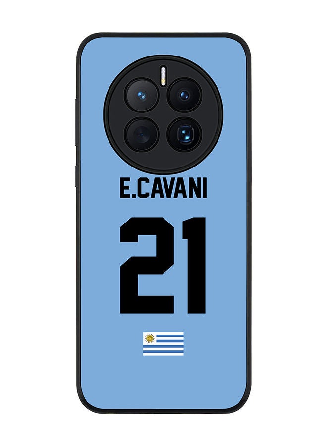 Stylizedd Rugged Black edge case for Huawei Mate 50 Slim fit Soft Case Flexible Rubber Edges Anti Drop TPU Gel Thin Cover - Football Team - Uruguay Player Name - E.Cavani - Image 1
