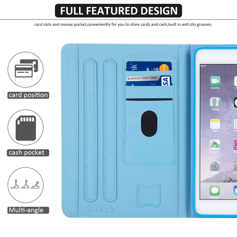 Dteck Case for iPad Mini 1/2/3/4/5, Protective Leather Folio Case with [Auto Sleep Wake/Card Holder/Stand] Smart Multifunctional Cute Slim Lightweight Cover for iPad Mini 7.9-Inch, Purple Butterfly - Image 4