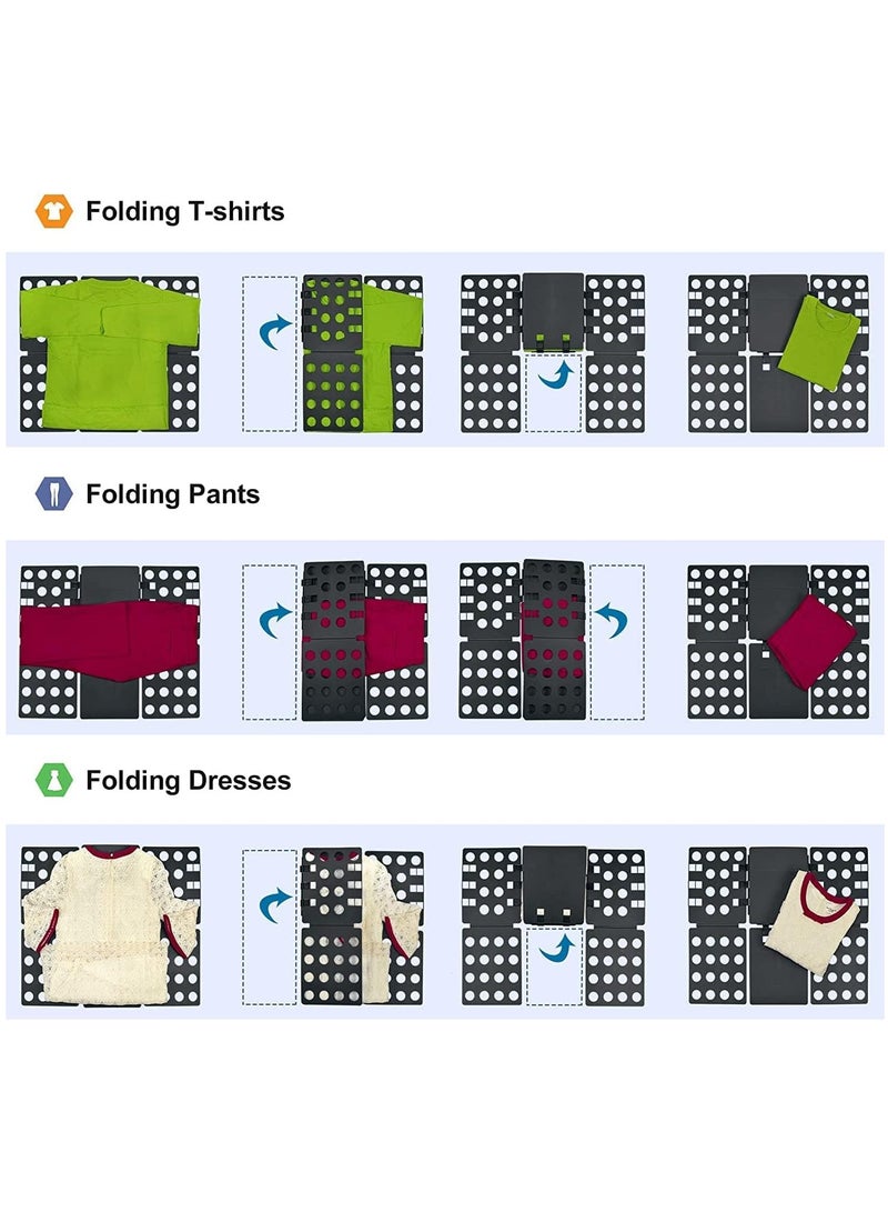 Shirt Folder Clothes Folding Board Laundry Room T Shirt Adjustable PP Plastic Folding Board Easy to Fold Clothes - Image 4