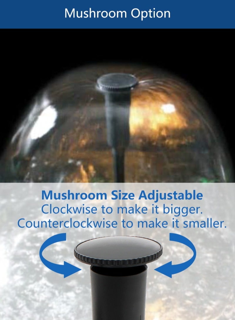 هينجبو فوهة نافورة لتزيين بركة السباحة والحديقة مع نمط الفطر والطبقة 2 خيارات ارتفاع قابل للتعديل من البلاستيك - Image 5