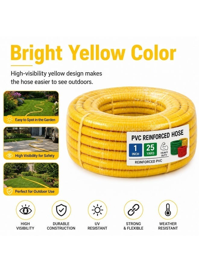 خرطوم حديقة مرن PVC مقاس 1 × 25 ياردة من الأرقم – أصفر - Image 2