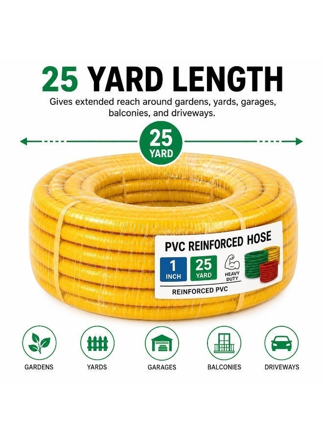 خرطوم حديقة مرن PVC مقاس 1 × 25 ياردة من الأرقم – أصفر - Image 5