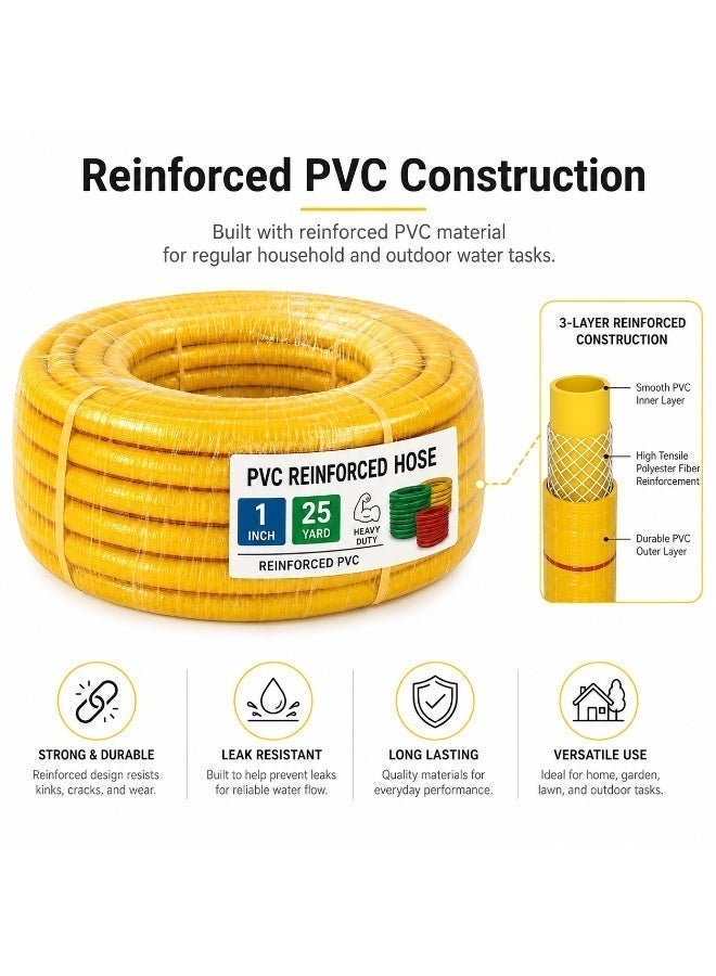خرطوم حديقة مرن PVC مقاس 1 × 25 ياردة من الأرقم – أصفر - Image 4