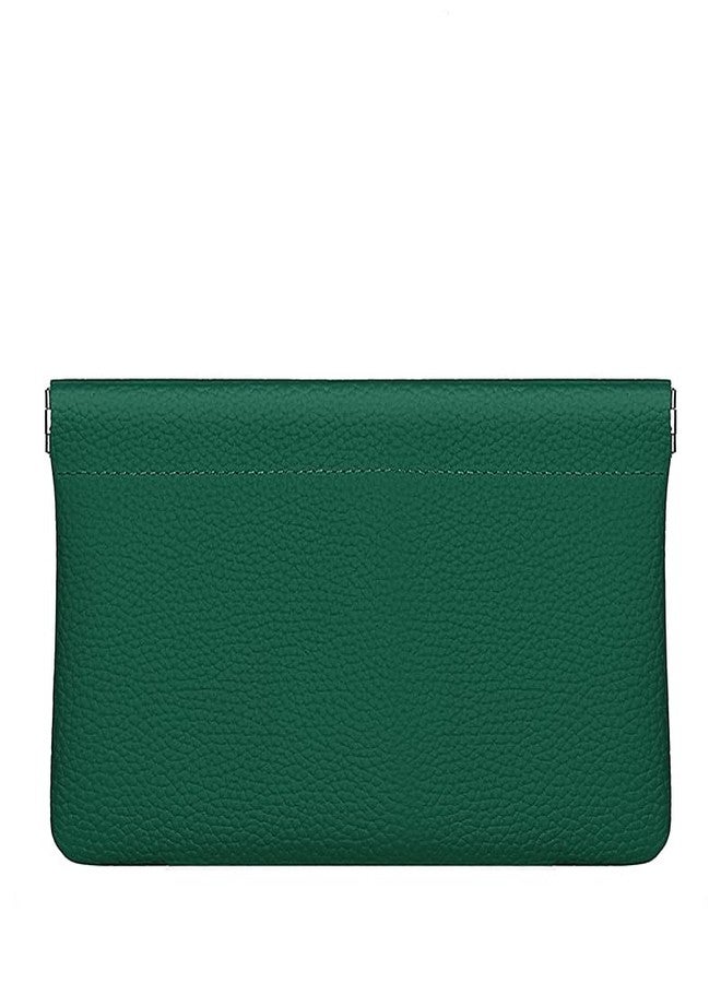 GERUOLA Genuine Leather Pocket Cosmetic Bag for Purse,Coin Purse Lipstick Cosmetic Accessories Travel Pouch for Storage Waterproof Portable No Zipper Self-closing Small Makeup Pouch (green) - Image 1