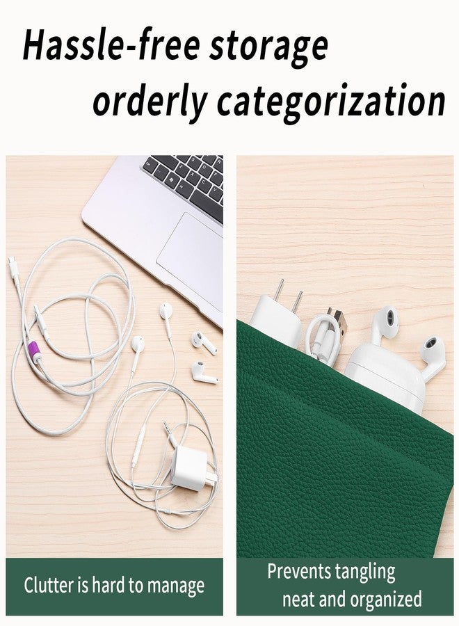GERUOLA Genuine Leather Pocket Cosmetic Bag for Purse,Coin Purse Lipstick Cosmetic Accessories Travel Pouch for Storage Waterproof Portable No Zipper Self-closing Small Makeup Pouch (green) - Image 3