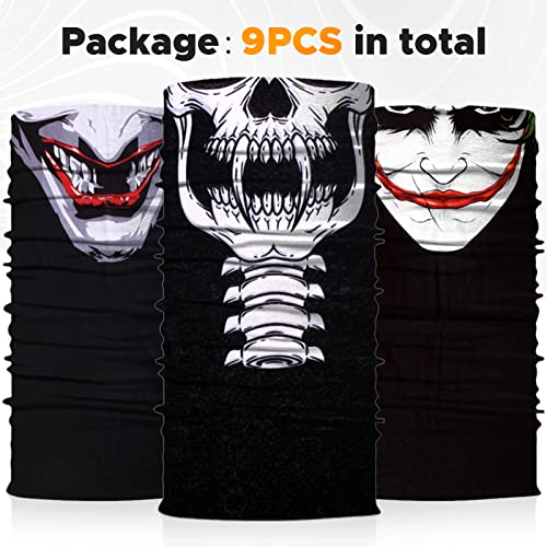 JOEYOUNG Headwear, Bandana Neck Gaiter Face Cover Mask Scarf Balaclava pack of 9 - Image 3