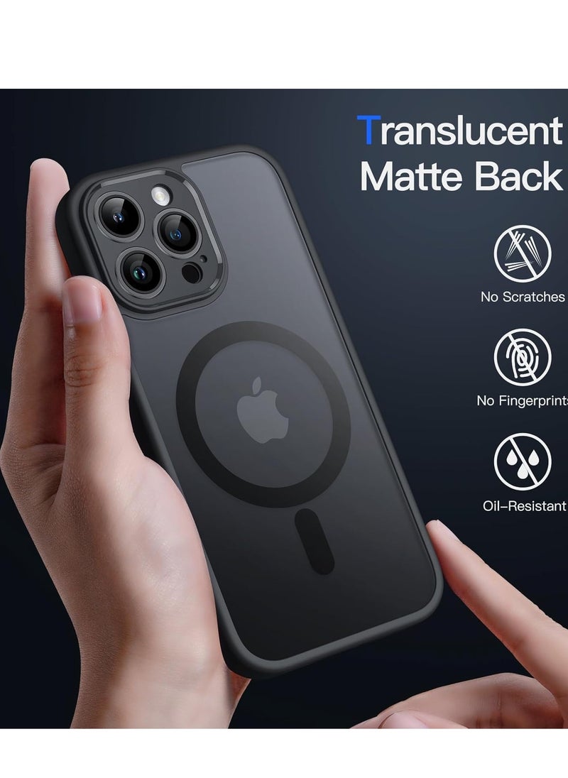 Denx Magnetic for iPhone 13 Pro Case Case [Compatible with Magsafe] Slim Protective Translucent Matte iPhone 13 Pro Phone Case 6.1 inch, black  - Image 2