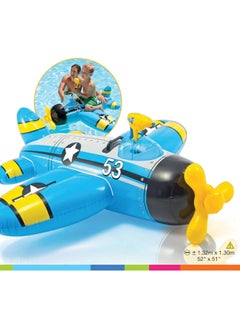 INTEX 57537NP-Inflatable Pool Float Water Gun Plane Ride-On 1.32x1.30m/52"x51", Blue  - Image 4