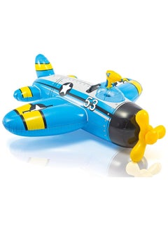 INTEX 57537NP-Inflatable Pool Float Water Gun Plane Ride-On 1.32x1.30m/52"x51", Blue  - Image 1