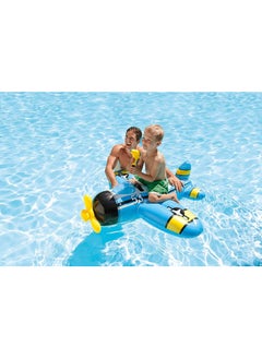 INTEX 57537NP-Inflatable Pool Float Water Gun Plane Ride-On 1.32x1.30m/52"x51", Blue  - Image 5