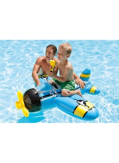 INTEX 57537NP-Inflatable Pool Float Water Gun Plane Ride-On 1.32x1.30m/52"x51", Blue  - Image 2