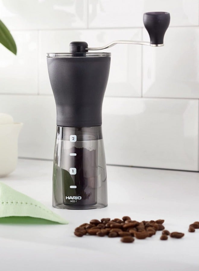 هاريو مطحنة قهوة يدوية سيراميكية هاريو Mini Slim Plus+ – تصميم محسن لطحن مثالي - Image 1