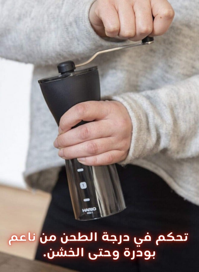 هاريو مطحنة قهوة يدوية سيراميكية هاريو Mini Slim Plus+ – تصميم محسن لطحن مثالي - Image 3