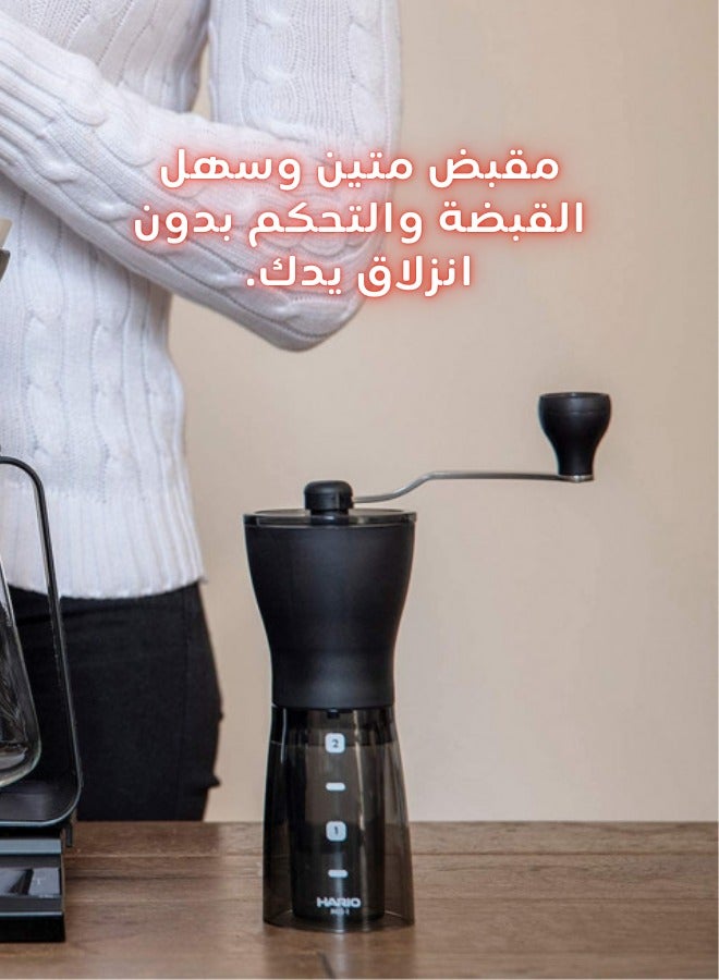 هاريو مطحنة قهوة يدوية سيراميكية هاريو Mini Slim Plus+ – تصميم محسن لطحن مثالي - Image 4