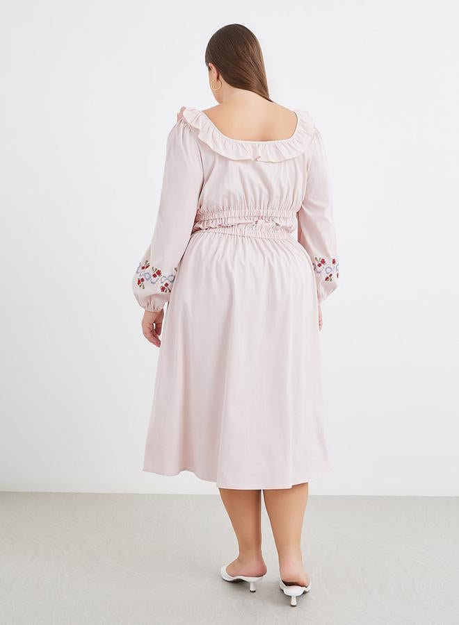 ستايلي فستان ميدي مقاس كبير ستايلي بفيونكة ربط - Image 5