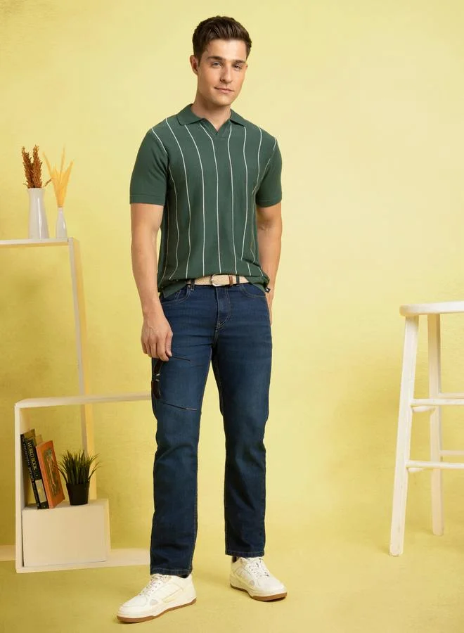 Classic Indigo Jeans For Men Featuring A Timeless Straight Fit Crafted From High Quality Denim