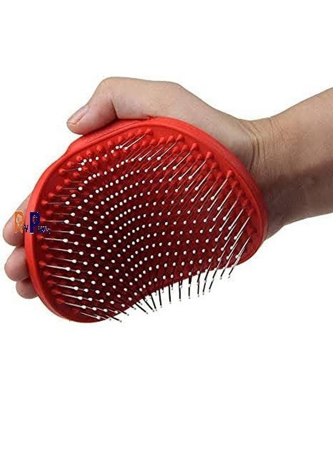 فرشاة شعر يدوية للاستحمام والتدليك للحيوانات الأليفة مثالية للعناية بالكلاب والجراء ذات الشعر القصير والطويل - متعددة الألوان (عبوة من قطعة واحدة) - Image 5