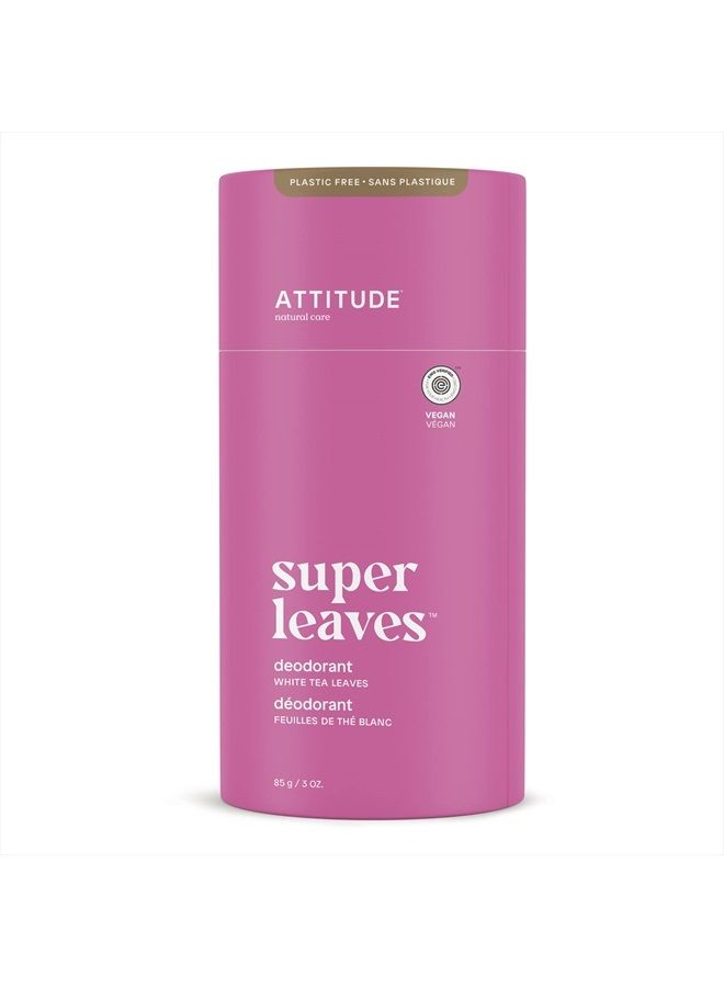 Attitude مزيل العرق، خالٍ من البلاستيك، مكونات نباتية ومعدنية، منتجات للعناية الشخصية نباتية وخالية من القسوة، أوراق الشاي الأبيض، 3 أونصة (قد يختلف التغليف) - Image 1