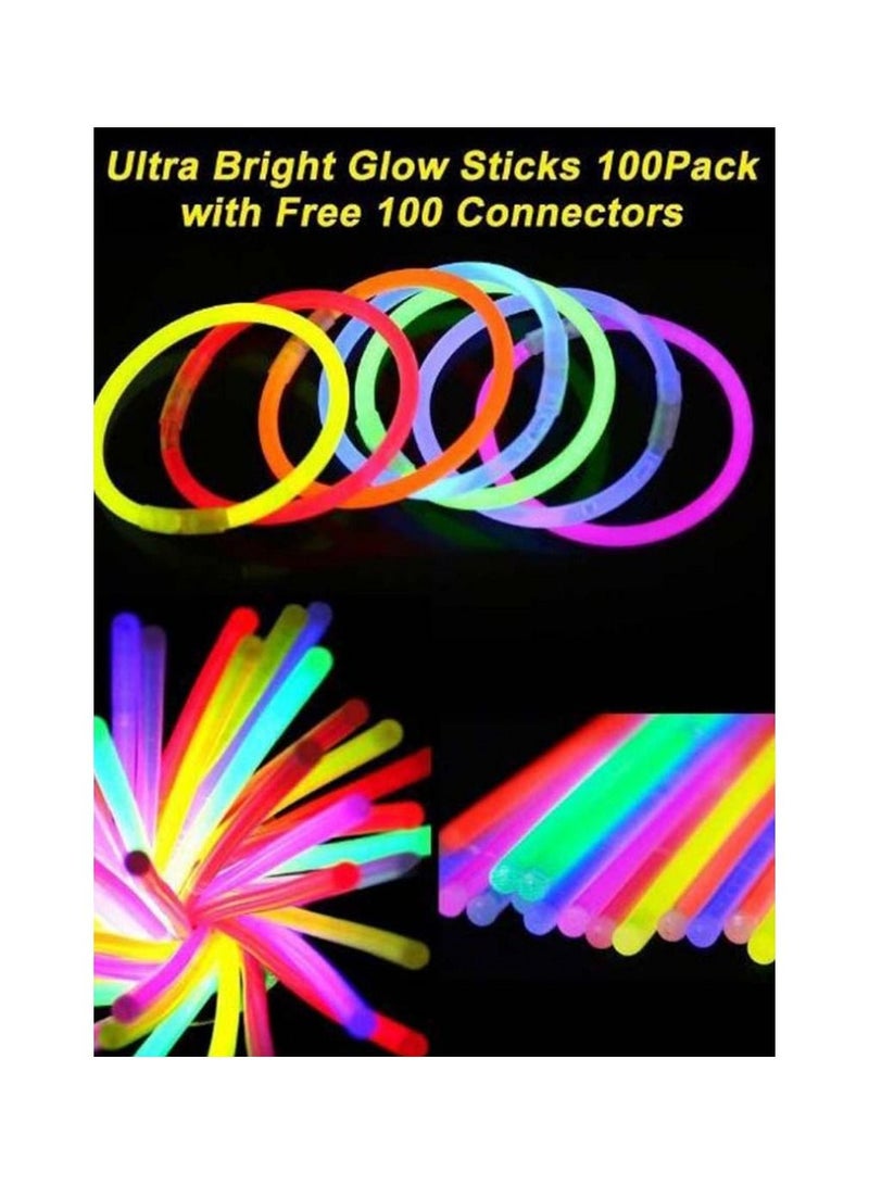 100-Piece Flashing Party Glow Sticks Set With Connectors - Image 3