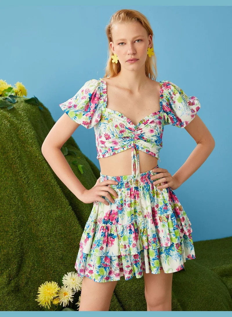 KOTON Shirred Crop Blouse