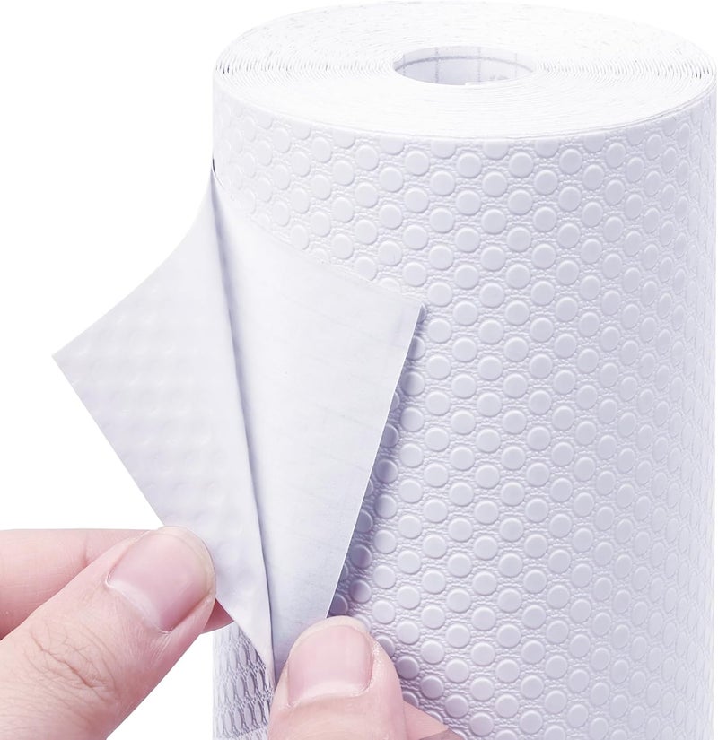 PaBUSIOr Self-Adhesive Kitchen Cabinet Liner: Waterproof Peel and Stick Under Sink Mat 22 x 288 Inch - Removable Non-Slip Large Drawer Shelf Paper for Cupboard White - Image 1