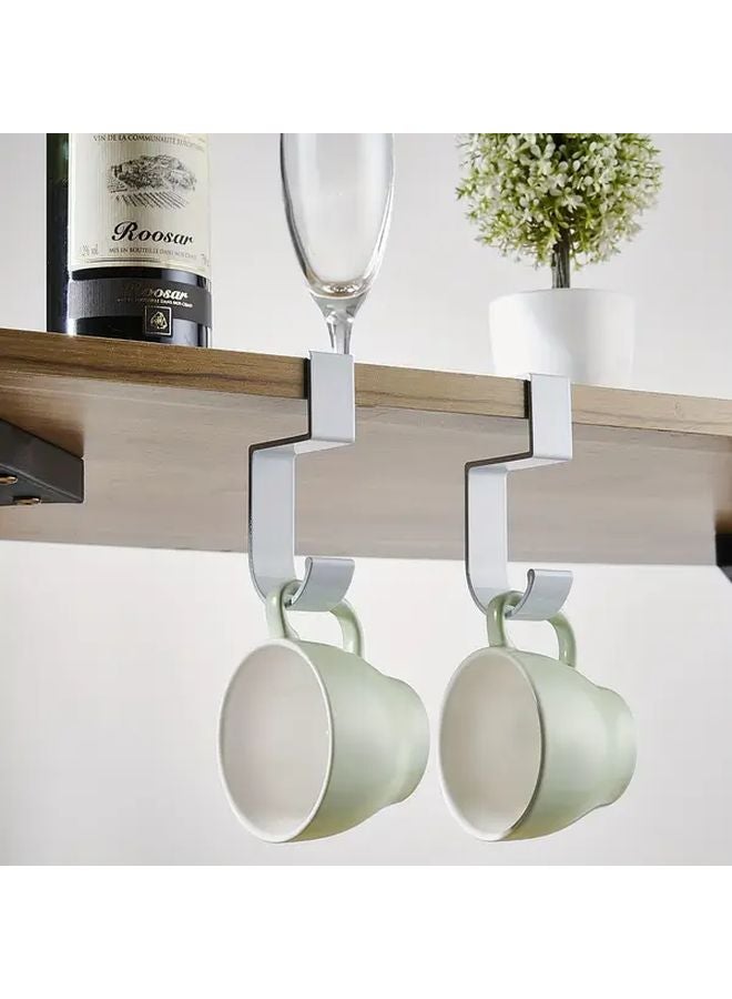 White S Shape Desk Hook Portable Punch Free Metal Bag Hanger For Home Office - Image 3