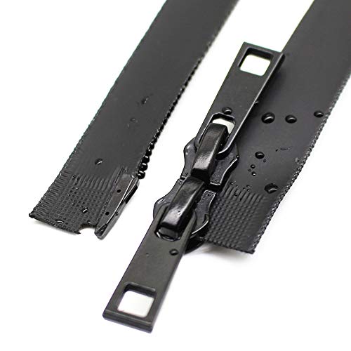 YaHoGa 38 Inch 5 Two Way Separating Waterproof Zippers Black Water Resistant Zippers for Jacket Sewing Coat Down Coats Tailor Craft 38 WP - Image 1