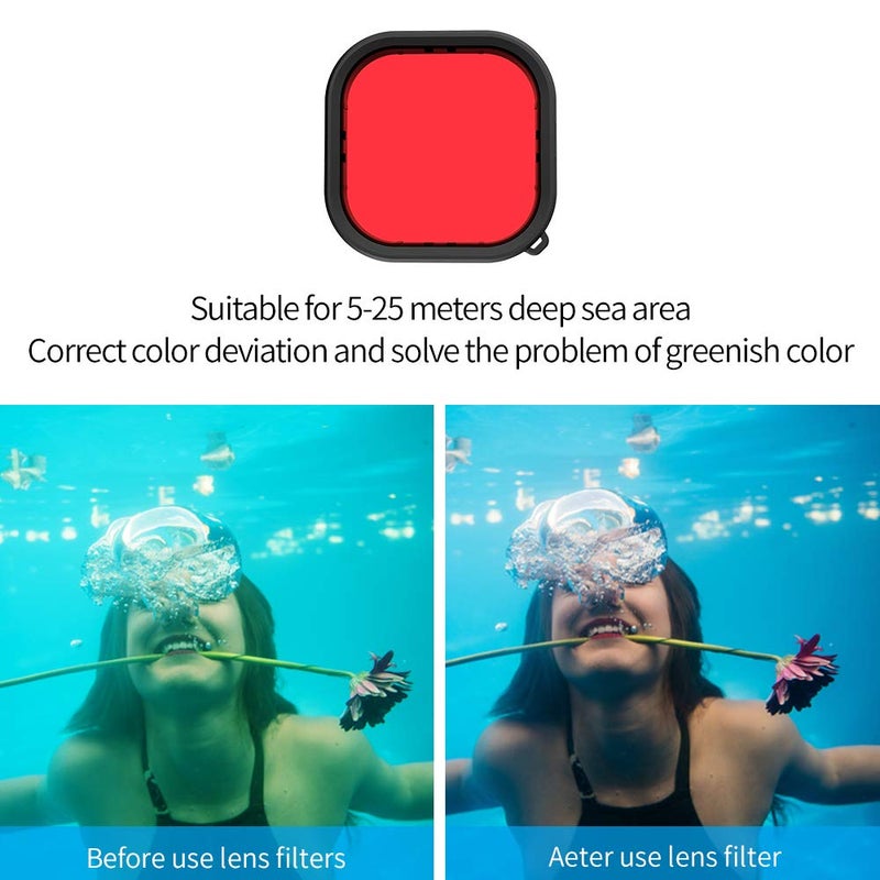 TELESIN TELESIN Waterproof Case with 3-Pack Dive Filter for GoPro Hero 13 Hero 12 Hero 11 Hero 10 Hero 9 Black Supports 60M/196FT Underwater Scuba Snorkeling Deep Diving with Red Magenta Filter Go Pro - Image 4