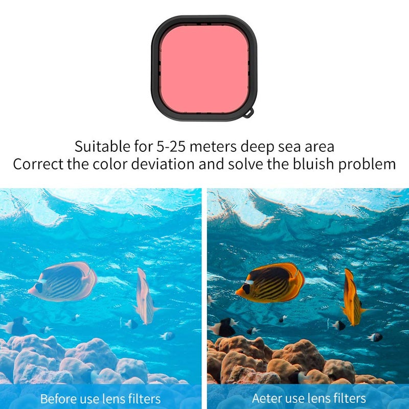 TELESIN TELESIN Waterproof Case with 3-Pack Dive Filter for GoPro Hero 13 Hero 12 Hero 11 Hero 10 Hero 9 Black Supports 60M/196FT Underwater Scuba Snorkeling Deep Diving with Red Magenta Filter Go Pro - Image 5