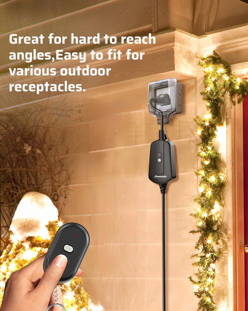 DEWENWILS Outdoor Wireless Remote Control Outlet, 15 amp Heavy Duty Weatherproof Remote Controlled Light Switch for Lights String Lights, 100 Feet Range, UL Listed - Image 2