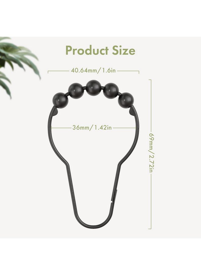 Amazer Black Shower Curtain Hooks, Amazer Shower Curtain Hooks, Shower Hooks for Shower Curtain, Decorative Shower Curtain Hooks Rust Proof Stainless Steel Shower Curtain Hooks Set of 12 - Image 2