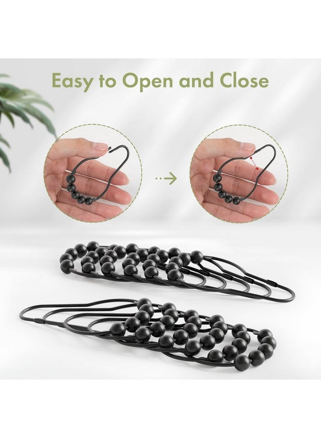 Amazer Black Shower Curtain Hooks, Amazer Shower Curtain Hooks, Shower Hooks for Shower Curtain, Decorative Shower Curtain Hooks Rust Proof Stainless Steel Shower Curtain Hooks Set of 12 - Image 4