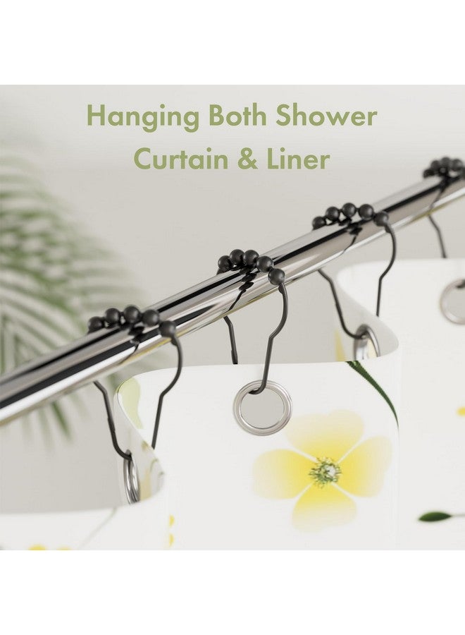 Amazer Black Shower Curtain Hooks, Amazer Shower Curtain Hooks, Shower Hooks for Shower Curtain, Decorative Shower Curtain Hooks Rust Proof Stainless Steel Shower Curtain Hooks Set of 12 - Image 1