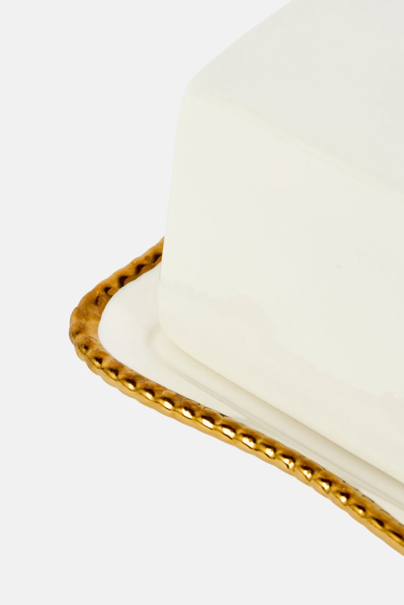 Bombay Ceramic Butter Dish, White - Image 3