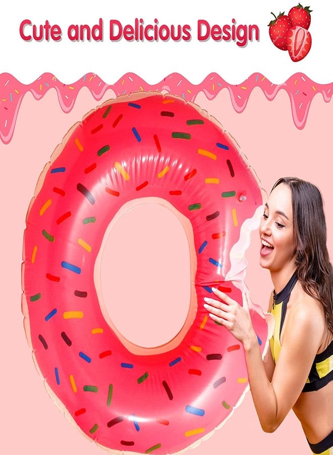 DMAR Pool Floats Donut Inflatables 23.4" Donut Pool Floats for Kids Donut Floatie Doughnut Pool Float Donut Swimming Ring for Beach Pool, 1Pcs, Pink - Image 3