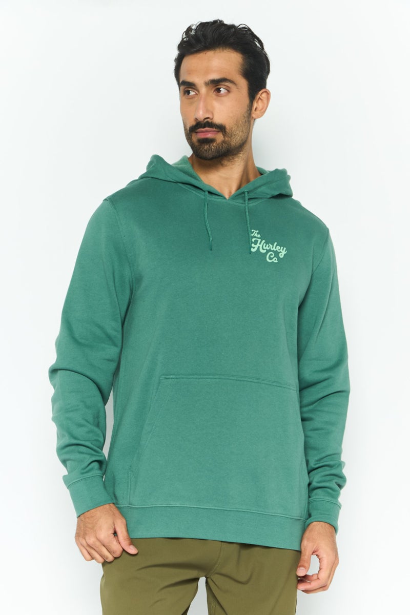 Hurley هودي خارجي طويل الأكمام للرجال، رياضي، أخضر - Image 1