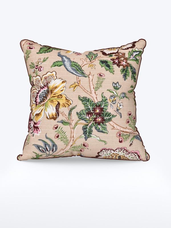 EasyGoods India Premium Cotton Cushion Covers 16x16 Inch | Soft Durable Fabric | Elegant Printed Covers for Sofa & Living Room | Hidden Zipper |Set of 2 - Image 2